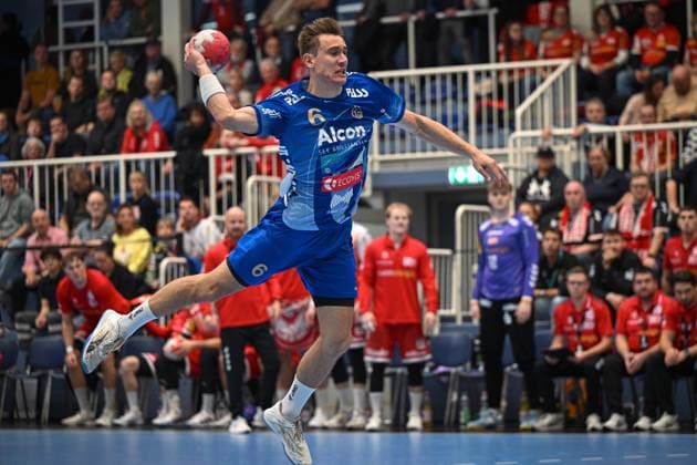 Deutschland, Handball, 2. Bundesliga, 7. Spieltag, 2025 2026, TuSEM Essen vs TV Großwallstadt, 10.10.2025, Sporthalle Am Hallo, Essen, Deutschland, Moritz Klenk (TV Großwallstadt, 6) bei Torwurf Copyright: xMarkusxVerwimpx