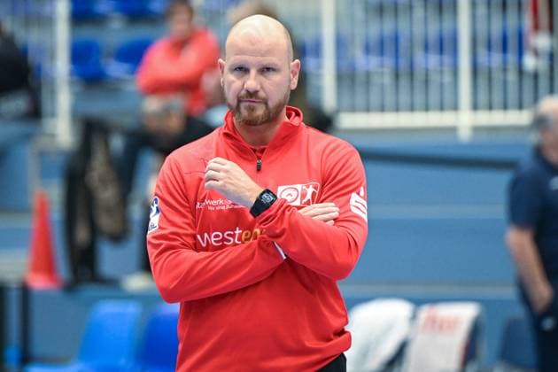Deutschland, Handball, 2. Bundesliga, 7. Spieltag, 2025 2026, TuSEM Essen vs TV Großwallstadt, 10.10.2025, Sporthalle Am Hallo, Essen, Deutschland, Daniel Haase (TuSEM Essen, Trainer) Copyright: xMarkusxVerwimpx