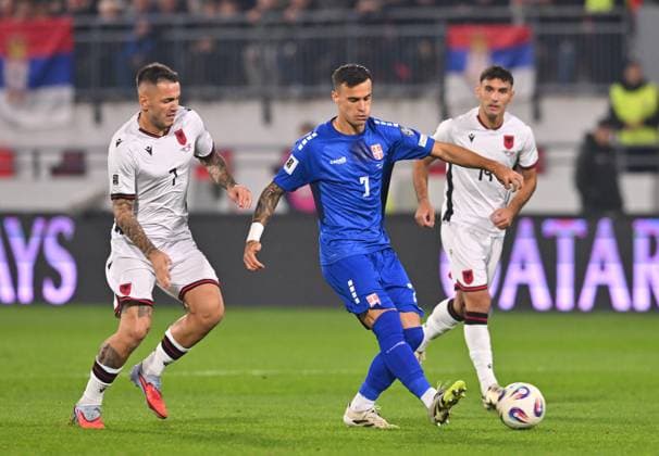 SERBIA vs ALBANIA ALEKSANDAR STANKOVIC, football player of Serbia, during the FIFA World Cup, WM, Weltmeisterschaft, Fussball qualification match against Albania, at Dubocica stadium. Leskovac, 11.10.2025. photo: FOOTBALL, SERBIA, ALBANIA, FIFA WORLD CUP QUALIFICATIONS MATCH Leskovac Dubocica stadium Serbia Copyright: xMarkoxMetlas xMNxPressx