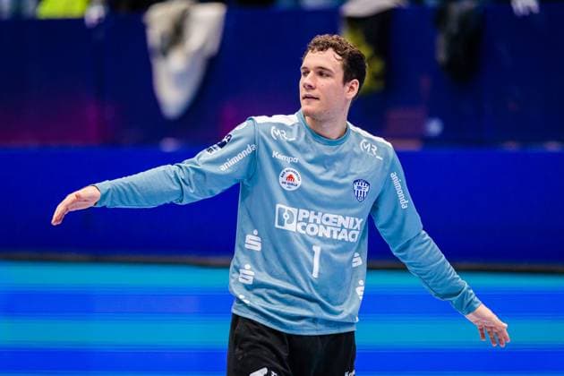 Constantin Moestl (TBV Lemgo Lippe, 01) jubelt freut sich nach 32:30 Sieg GER, TBV Lemgo Lippe vs. TVB Stuttgart, Handball, 1. Bundesliga, 8. Spieltag, Spielzeit 2025 2026, 12.10.2025 GER, TBV Lemgo Lippe vs. TVB Stuttgart, Handball, 1. Bundesliga, 8. Spieltag, Spielzeit 2025 2026, 12.10.2025 Lemgo Copyright: xEibner-Pressefoto JanxRollingerx EP_JSK
