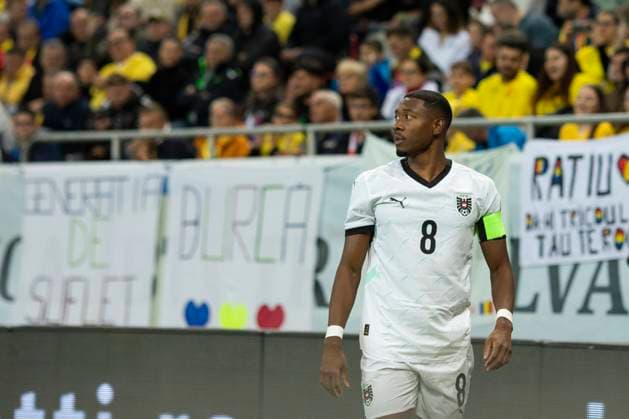October 12, 2025, FIFA World Cup, WM, Weltmeisterschaft, Fussball Qualifier, Qualifying round, Matchday 8, Group H, Romania vs Austria, Bucharest, National Arena Stadium 8 David Alaba portrait image at corner