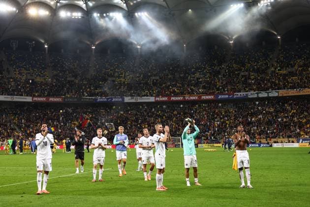 SOCCER - FIFA WC quali, ROU vs AUT BUCHAREST,ROMANIA,12.OCT.25 - SOCCER - FIFA World Cup, WM, Weltmeisterschaft, Fussball 2026, European Qualifiers, group stage, OEFB international match, Länderspiel, Nationalmannschaft Romania vs Austria. Image shows the disappointment of AUT. GEPAxpictures xArminxRauthner