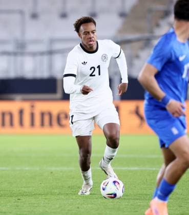 Jena, 10.10.2025, Ernst-Abbe-Sportfeld, Fußball, Länderspiel , U 21 Junioren EM-Qualifikation , Deutschland vs. Griechenland 2:3 (0:2) , Im Bild: Forzan Assan Ouedraogo ( 21, Deutschland). , Nur für journalistische Zwecke! For editorial use only! DFB UEFA regulations prohibit any use of photographs as image sequences and or quasi-video. ,