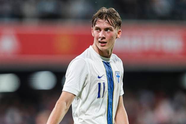 October 14, 2025, Castellon, Castellon, SPAIN: Marius Soderback of Finlandia U21, U 21 looks on during the UEFA EURO, EM, Europameisterschaft,Fussball U-21 qualitication, Group A, football match played between Spain U21 and Finland U21 at Skify Castalia stadium on October 14, 2025, in Castellon, Spain. Castellon SPAIN - ZUMAa181 20251014_zaa_a181_012 Copyright: xIvanxTerronx