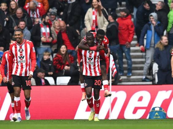 Nordi Mukiele for Sunderland celebrates scoring their first goal Sunderland v Wolverhampton Wanderers, Premier League, Football, Stadium of Light, Sunderland, UK - 18 Oct 2025Sunderland Stadium of Light United Kingdom EDITORIAL USE ONLY No use with unauthorised audio, video, data, fixture lists, club league logos or live services. Online in-match use limited to 120 images, no video emulation. No use in betting, games or single club league player publications. Copyright: xRichardxLee Shutterstockx 15544978ai