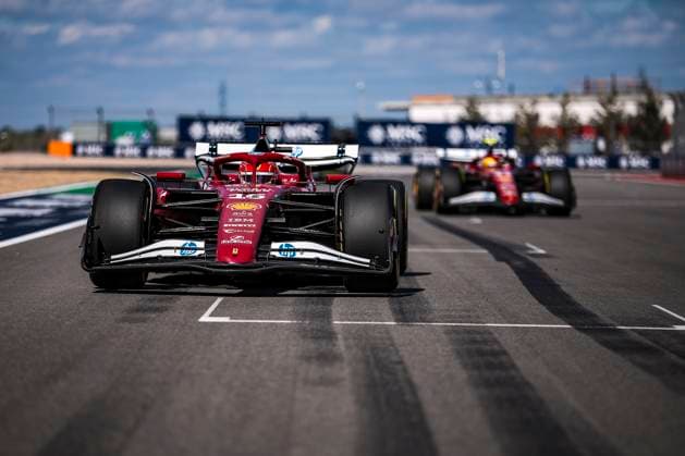 F1 - UNITED STATES GRAND PRIX 2025 16 LECLERC Charles (mco), Scuderia Ferrari SF-25, 44 HAMILTON Lewis (gbr), Scuderia Ferrari SF-25, action during the 2025 Formula 1 United States Grand Prix, 19th round of the 2025 FIA Formula One World Championship, WM, Weltmeisterschaft from October 17 to 19, 2025 on the Circuit of the Americas, in Austin, Texas, United States of America - AustinUnited States Copyright: xEricxAlonsox