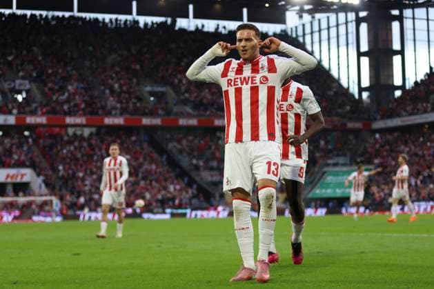 Said El Mala (1. FC Koeln) Torjubel, jubelt nach seinem Treffer zum 1:1 waehrend des spiels der Bundesliga zwischen 1. FC Köln und FC Augsburg, RheinEnergieSTADION am 18. October 2025 in Köln, Deutschland. (Foto von Oliver Kaelke DeFodi Images) +++ Said El Mala (1. FC Koeln) celebrates after scoring his team s first goal during the Bundesliga match between 1. FC Köln and FC Augsburg at RheinEnergieSTADION on October 18, 2025 in Köln, Germany. (Photo by Oliver Kaelke DeFodi Images) DFL regulations prohibit any use of photographs as image sequences and or quasi-video. (Photo by Oliver Kaelke DeFodi Images) Said El Mala 1 FC Koeln Torjubel, jubilates after scoring his team s first goal during the Bundesliga match between 1 FC Köln and FC Augsburg, RheinEnergieSTADION on October 18, 2025 in Köln, Germany Photo by Oliver Kaelke DeFodi Images Said El Mala 1 FC Koeln celebrates after scoring his team s first goal during the Bundesliga match between 1 FC Köln and FC Augsburg at RheinEnergieSTADION on October 18, 2025 in Köln, Germany Photo by Oliver Kaelke DeFodi Images DFL regulations prohibit any use of photographs as image sequences and or quasi video Photo by Oliver Kaelke DeFodi Images
