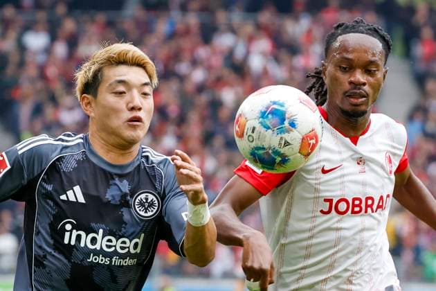 Ritsu Doan (Eintracht Frankfurt, 20) und Jordy Makengo (SC Freiburg, 33) im Zweikampf , Deutschland, Fussball, 1. Bundesliga, 7.Spieltag, 2025 2026, SC Freiburg vs. Eintracht Frankfurt, 19.10.2025, Europa-Park Stadion, Freiburg im Breisgau, Deutschland Freiburg im Breisgau Europa-Park Stadion Baden-Württemberg Deutschland Copyright: xGrantxHubbsx