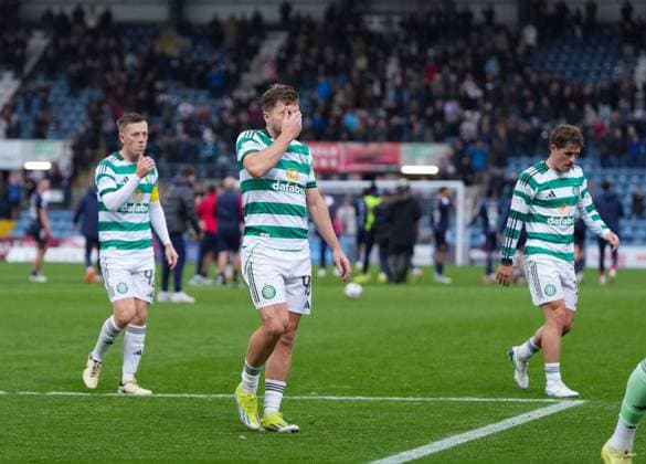 Celtic players Callum McGregor, James Forrest & Luke McCowan look dejected as they walk off the pitch at full-time. Final score Dundee 2 Celtic 0. Dundee v Celtic, William Hill Scottish Premiership, Football, Dens Park, Dundee, Scotland, UK - 19 Oct 2025Dundee Dens Park United Kingdom EDITORIAL USE ONLY No use with unauthorised audio, video, data, fixture lists, club league logos or live services. Online in-match use limited to 120 images, no video emulation. No use in betting, games or single club league player publications. Copyright: xStuartxWallace Shutterstockx 15545861do