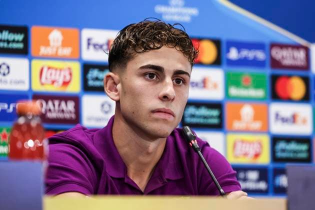 October 20, 2025, Sant Joan Despi, Barcelona, SPAIN: Fermin Lopez attends his press conference, PK, Pressekonferenz during the training day of FC Barcelona, Barca ahead the UEFA Champions League 2025 26, football match against Olympiacos at Ciudad Esportiva Joan Gamper on October 20, 2025 in Sant Joan Despi, Barcelona, Spain. Sant Joan Despi SPAIN - ZUMAa181 20251020_zaa_a181_054 Copyright: xJavierxBorregox