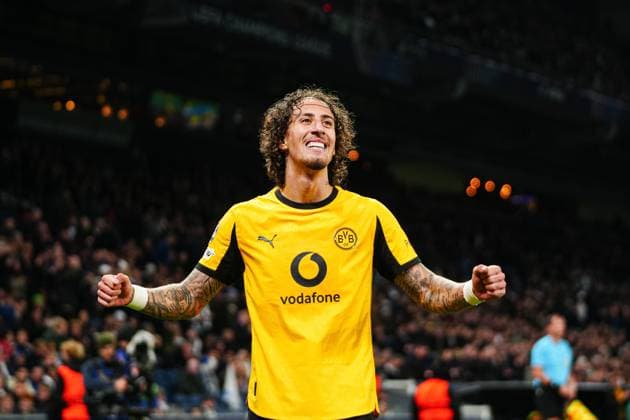 Torjubel nach Tor zum 1:4 Fabio Silva (Borussia Dortmund, 21) DEN, FC Kopenhagen vs. Borussia Dortmund, Fussball, UEFA Champions League, Spieltag 3, Spielzeit 2025 2026, 21.10.2025 DEN, FC Kopenhagen vs. Borussia Dortmund, Fussball, UEFA Champions League, Spieltag 3, Spielzeit 2025 2026, 21.10.2025 Kopenhagen Copyright: xEibner-Pressefoto MarcelxvonxFehrnx EP_MFN