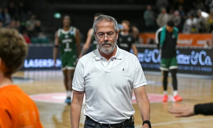 Luis Magalhaes (Sporting CP, Trainer) RASTA Vechta vs. Sporting CP , Basketballl, FIBA European Cup, 2. Spieltag, Saison 2025 2026, 22.10.2025, RASTA Vechta vs. Sporting CP, Basketball, FIBA European Cup, 2. Spieltag, Saison 2025 2026, 22.10.2025 Vechta Copyright: xEibner-Pressefoto RobertxGertzenx EP_RGN