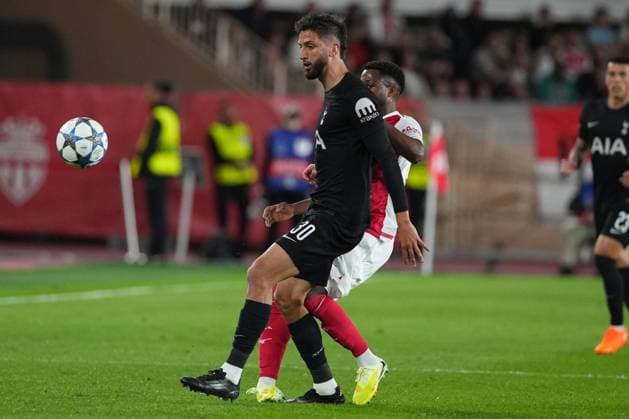 Rodrigo Bentancur of Tottenham Monaco v Tottenham Hotspur, UEFA Champions League, Group Stage, Football, Stade Louis II, Monaco - 22 Oct 2025Monaco Stade Louis II Monaco EDITORIAL USE ONLY No use with unauthorised audio, video, data, fixture lists, club league logos or live services. Online in-match use limited to 120 images, no video emulation. No use in betting, games or single club league player publications. Copyright: xDavexWinter Shutterstockx 15552361ap