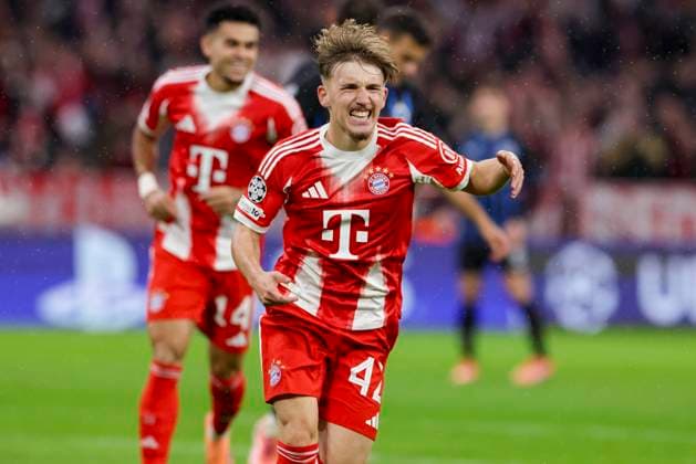 Lennart Karl (FC Bayern Muenchen) bejubelt seinen Treffer zum 1:0, UEFA Champions League 2025 26 League Phase MD3, FC Bayern München v Club Brugge KV, Football Arena Munich am 22. October 2025 in Munich, Deutschland. (Foto von Marco Steinbrenner DeFodi Images) Lennart Karl (FC Bayern Muenchen) celebrates after scoring his teams first goal, UEFA Champions League 2025 26 League Phase MD3, FC Bayern München v Club Brugge KV, Football Arena Munich, October 22, 2025 in Munich, Germany. (Photo by Marco Steinbrenner DeFodi Images) Lennart Karl FC Bayern Muenchen celebrates his goal for 1 0, UEFA Champions League 2025 26 League Phase MD3, FC Bayern München v Club Brugge KV, Football Arena Munich, October 22, 2025 in Munich, Germany Photo by Marco Steinbrenner DeFodi Images Lennart Karl FC Bayern Muenchen celebrates after scoring his teams first goal, UEFA Champions League 2025 26 League Phase MD3, FC Bayern München v Club Brugge KV, Football Arena Munich, October 22, 2025 in Munich, Germany Photo by Marco Steinbrenner DeFodi Images