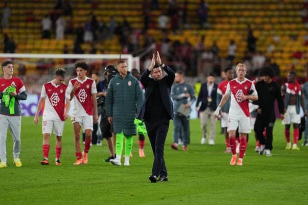 Monaco coach Sebastien Pocognoli salutes the fans at the end of the match Monaco v Tottenham Hotspur, UEFA Champions League, Group Stage, Football, Stade Louis II, Monaco - 22 Oct 2025Monaco Stade Louis II Monaco EDITORIAL USE ONLY No use with unauthorised audio, video, data, fixture lists, club league logos or live services. Online in-match use limited to 120 images, no video emulation. No use in betting, games or single club league player publications. Copyright: xDavexWinter Shutterstockx 15552361cx