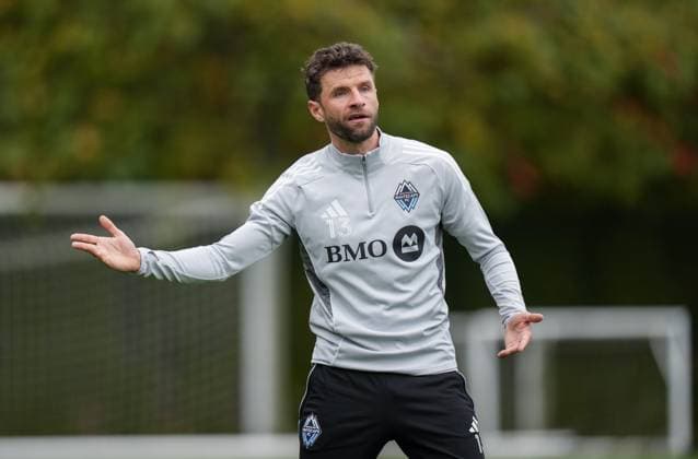 October 22, 2025, Vancouver, Bc, CANADA: Vancouver Whitecaps Thomas Muller participates in MLS, Fussball Herren, USA soccer practice, in Vancouver, on Wednesday, Oct. 22, 2025. The Whitecaps will start their post-season run Sunday when they begin a best-of-three first-round series against FC Dallas in Vancouver. Canada News - October 22, 2025 - ZUMA Oct 20251022_zaf_c35_077 Copyright: xDarrylxDyckx