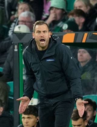 Sturm Graz Head Coach Jurgen Samuel Celtic v Sturm Graz, UEFA Europa League, Group Stage, Football, Celtic Park, Glasgow, Scotland, UK - 23 Oct 2025Glasgow Celtic Park United Kingdom EDITORIAL USE ONLY No use with unauthorised audio, video, data, fixture lists, club league logos or live services. Online in-match use limited to 120 images, no video emulation. No use in betting, games or single club league player publications. Copyright: xStuartxWallace Shutterstockx 15567786cr
