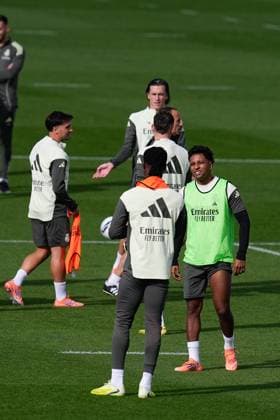 October 25, 2025, Valdebebas, Madrid, Spain: Rodrygo during the Real Madrid training session ahead their upcoming Spanish League, LaLiga EA Sports, football match against FC Barcelona, Barca at Ciudad Deportiva Real Madrid on October 25, 2025, in Valdebebas, Madrid, Spain. Valdebebas Spain - ZUMAa181 20251025_zaa_a181_066 Copyright: xDennisxAgyemanx