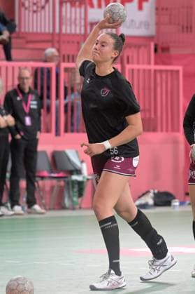 Carolin Huebner (TusSies Metzingen, 56) TusSies Metzingen vs. HSG Bensheim Auerbach, Handball, Alsco HBF, 5.Ligaspieltag, Saison 2025 2026, 29.10.2025 TusSies Metzingen vs. HSG Bensheim Auerbach, Handball, Alsco HBF, 5.Ligaspieltag, Saison 2025 2026, 29.10.2025 Tuebingen Copyright: xEibner-Pressefoto TobiasxBaurx EP_TBR
