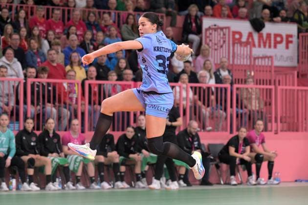 Lucie-Marie Kretzschmar (HSG Bensheim Auerbach, 33) TusSies Metzingen vs. HSG Bensheim Auerbach, Handball, Alsco HBF, 5.Ligaspieltag, Saison 2025 2026, 29.10.2025 TusSies Metzingen vs. HSG Bensheim Auerbach, Handball, Alsco HBF, 5.Ligaspieltag, Saison 2025 2026, 29.10.2025 Tuebingen Copyright: xEibner-Pressefoto TobiasxBaurx EP_TBR