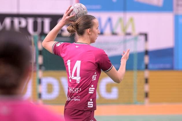 Klara Schlegel (TusSies Metzingen, 14) TusSies Metzingen vs. HSG Bensheim Auerbach, Handball, Alsco HBF, 5.Ligaspieltag, Saison 2025 2026, 29.10.2025 TusSies Metzingen vs. HSG Bensheim Auerbach, Handball, Alsco HBF, 5.Ligaspieltag, Saison 2025 2026, 29.10.2025 Tuebingen Copyright: xEibner-Pressefoto TobiasxBaurx EP_TBR