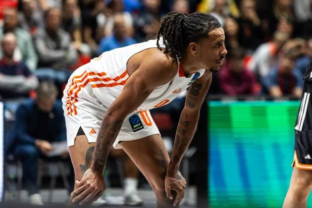GER, BKT EuroCup, Saison 2025 2026, Niners Chemnitz - Ratiopharm Ulm. 29.10.2025, Messe, Chemnitz, GER, BKT EuroCup, Saison 2025 2026, Niners Chemnitz - Ratiopharm Ulm. Kevin Yebo (Niners Chemnitz, 0) Foto Alexander Trienitz Chemnitz Messe Sachsen Deutschland
