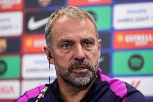 November 1, 2025, Sant Joan Despi, Barcelona, SPAIN: Hansi Flick, head coach of FC Barcelona, Barca attends his press conference, PK, Pressekonferenz during the training day of FC Barcelona ahead the Spanish League, La Liga EA Sports, football match against Elche CF at Ciudad Esportiva Joan Gamper on November 01, 2025 in Sant Joan Despi, Barcelona, Spain. Sant Joan Despi SPAIN - ZUMAa181 20251101_zaa_a181_049 Copyright: xJavierxBorregox