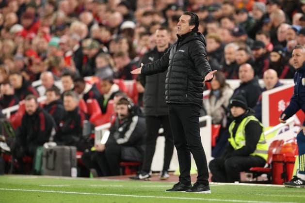 Unai Emery Manager of Aston Villa reacts. Liverpool v Aston Villa, Premier League, Football, Anfield, Liverpool, UK - 01 Nov 2025Liverpool Anfield United Kingdom EDITORIAL USE ONLY No use with unauthorised audio, video, data, fixture lists, club league logos or live services. Online in-match use limited to 120 images, no video emulation. No use in betting, games or single club league player publications. Copyright: xRyanxBrowne Shutterstockx 15641376bp