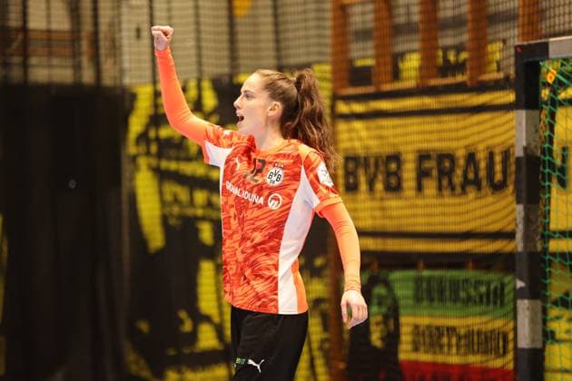 Sarah Wachter (Borussia Dortmund) GER, Borussia Dortmund gegen VfL Oldenburg, Handball, DHB-Pokal Frauen, Achtelfinale, Spielzeit 2025 2026, 05.11.2025 GER, Borussia Dortmund gegen VfL Oldenburg, Handball, DHB-Pokal Frauen, Achtelfinale, Spielzeit 2025 2026, 05.11.2025 Dortmund Copyright: xEibner-Pressefoto FrankxZeisingx EP_FZG