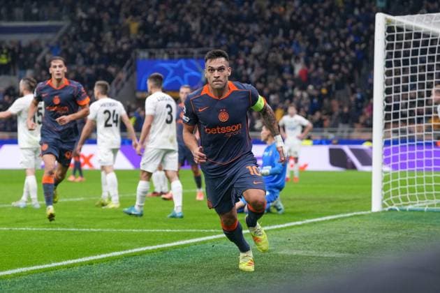 Lautaro Martinez Lautaro Martinez (FC Inter Mailand, F.C. Internazionale Milano, 10) Torjubel, Emotionen, Torschuss, Abschluss, Torerfolg, Tor, Treffer , Italien, Fussball, UEFA Champions League, 4.Spieltag, Ligaphase, 2025 2026, Inter Mailand vs. FC Kairat Almaty, 05.11.2025, Giuseppe-Meazza-Stadion, San Siro, Mailand, Italien Mailand Giuseppe-Meazza-Stadion, San Sir Lombardei Italien Copyright: xArnexAmbergx