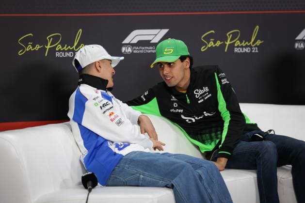 F1 - SAO PAULO GRAND PRIX 2025 press conference, PK, Pressekonferenz HADJAR Isack (fra), Visa Cash App RB F1 Team VCARB02, BORTOLETO Gabriel (bra), Stake F1 Team Kick C45, portrait during the 2025 Formula 1 Grande Premio de Sao Paulo, 2025 Sao Paulo Grand Prix, 21th round of the 2025 FIA Formula One World Championship, WM, Weltmeisterschaft from November 7 to 9, 2025 on the Interlagos, in Sao Paulo, Brazil - Sao PauloBrazil Copyright: xANTONINxVINCENTx