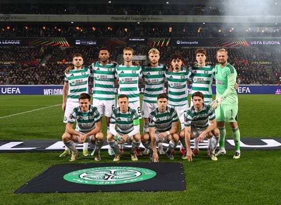 Celtic stating xI - team photo Midtjylland vs Celtic, UEFA Europa League, Group Stage, Football, MCH Arena, Herning, Denmark - 06 Nov 2025Herning MCH Arena Denmark EDITORIAL USE ONLY No use with unauthorised audio, video, data, fixture lists, club league logos or live services. Online in-match use limited to 120 images, no video emulation. No use in betting, games or single club league player publications. Copyright: xMichaelxZemanek Shutterstockx 15642247m