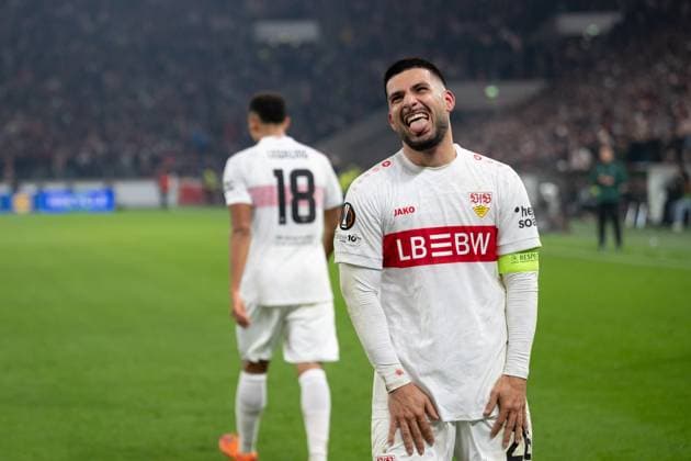 Tor zum 2.0 durch Deniz Undav (VfB Stuttgart 26), Jubel, Torjubel, bejubelt sein Tor. GER, VfB Stuttgart vs. Feyenoord Rotterdam, Fussball, UEFA Europa League, Herren, 4. Spieltag, Spielzeit 2025 2026, 06.11.2025, GER, VfB Stuttgart vs. Feyenoord Rotterdam, Fussball, UEFA Europa League, Herren, 4. Spieltag, Spielzeit 2025 2026, 06.11.2025 Stuttgart Copyright: xEibner-Pressefoto WolfgangxFrankx EP_WFK