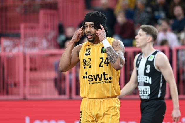 JaCobi Wood (Tigers Tuebingen, 24) GER, Tigers Tuebingen vs. Giessen 46ers, Basketball, Herren, Pro A, 2. Barmer Basketball Bundesliga, Saison 2025 2026, 07.11.2025 GER, Tigers Tuebingen vs. Giessen 46ers, Basketball, Herren, Pro A, 2. Barmer Basketball Bundesliga, Saison 2025 2026, 07.11.2025 Tuebingen Copyright: xEibner-Pressefoto NicolasxWoernx EP_NWN
