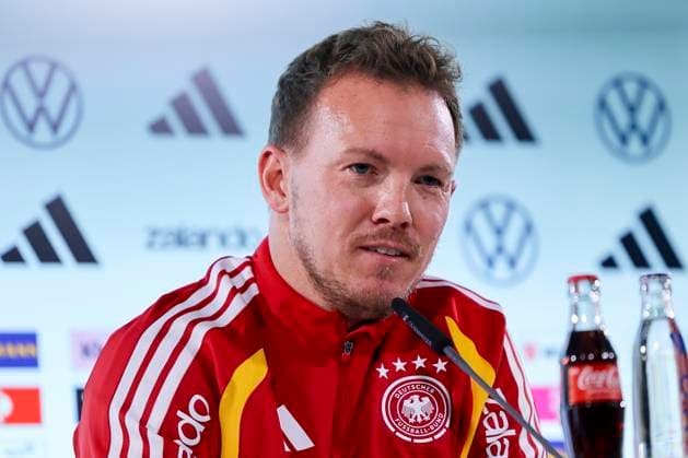 RECORD DATE NOT STATED Bundestrainer Julian Nagelsmann (Germany) stellt sich bei der Pressekonferenz den Fragen der Journalisten, , Pressekonferenz mit Bundestrainer Julian Nagelsmann, Volkswagen Arena am 10. November 2025 in Wolfsburg, Deutschland. (Foto von Marco Steinbrenner DeFodi Images) Bundestrainer Julian Nagelsmann (Germany) answers journalists questions at the press conference, PK, Pressekonferenz , Pressekonferenz mit Bundestrainer Julian Nagelsmann, Volkswagen Arena, November 10, 2025 in Wolfsburg, Germany. (Photo by Marco Steinbrenner DeFodi Images) DFL regulations prohibit any use of photographs as image sequences and or quasi-video. Bundestrainer Julian Nagelsmann Germany answers journalists questions at the press conference, , Press conference with Bundestrainer Julian Nagelsmann, Volkswagen Arena, November 10, 2025 in Wolfsburg, Germany Photo by Marco Steinbrenner DeFodi Images Bundestrainer Julian Nagelsmann Germany answers journalists questions at the press conference, , Press conference with national coach Julian Nagelsmann, Volkswagen Arena, November 10, 2025 in Wolfsburg, Germany Photo by Marco Steinbrenner DeFodi Images DFL regulations prohibit any use of photographs as image sequences and or quasi video