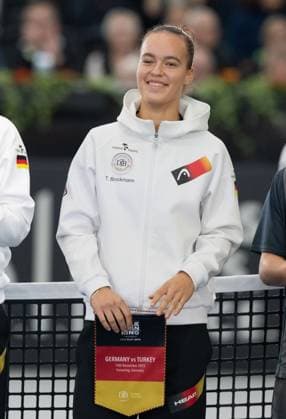 Billie Jean King Cup 2025 Play-Offs, TC Ismaning, Muenchen, Deutschland, Eroeffnungsfeier, Team Germany, L-R. Mannschaftskapitaen Rainer Schuettler, Eva Lys, Ella Seidel, Anna-Lena Friedsam, Jule Niemeier und Tessa Brockmann Tennis - Billie Jean King Cup 2025 - ITF Billie Jean King Cup - TC Ismaning - Ismaning - Bayern - Deutschland - 14 November 2025. Billie Jean King Cup 2025 Play-Offs, TC Ismaning, Muenchen, Deutschland, Eroeffnungsfeier, Team Germany, L-R. Mannschaftskapitaen Rainer Schuettler, Eva Lys, Ella Seidel, Anna-Lena Friedsam, Jule Niemeier und Tessa Brockmann Tennis - Billie Jean King Cup 2025 - ITF Billie Jean King Cup - TC Ismaning - Ismaning - Bayern - Deutschland - 14 November 2025. Billie Jean King Cup 2025 Play-Offs, TC Ismaning, Muenchen, Deutschland, Eroeffnungsfeier, Team Germany Tennis - Billie Jean King Cup 2025 - ITF Billie Jean King Cup - TC Ismaning - Ismaning - Bayern - Deutschland - 14 November 2025. Copyright: xJuergenxHasenkopfx