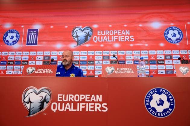 Scotland Manager Steve Clarke during a press conference, PK, Pressekonferenz Scotland Press Conference, FIFA 2026 World Cup Qualifying, Group C, Football, Georgios Karaiskakis Stadium, Athens, Greece - 14 Nov 2025Athens Georgios Karaiskakis Stadium Greece EDITORIAL USE ONLY No use with unauthorised audio, video, data, fixture lists, club league logos or live services. Online in-match use limited to 120 images, no video emulation. No use in betting, games or single club league player publications. Copyright: xGeorgexTewkesbury Shutterstockx 15792818h