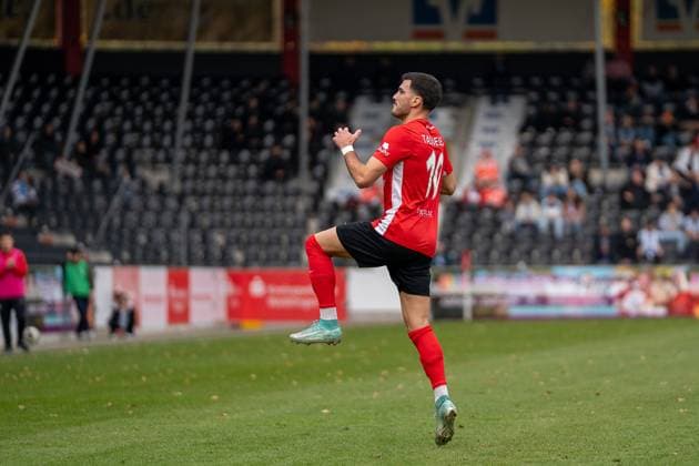 Torjubel beim 1:0 durch Mert Tasdelen (SG Sonnenhof Großaspach, 10), SG Sonnenhof Großaspach vs. SV Stuttgarter Kickers, Fussball, Regionalliga Südwest, 17. Spieltag, Saison 2025 2026, 15.11.2025 SG Sonnenhof Großaspach vs. SV Stuttgarter Kickers, Fussball, Regionalliga Südwest, 17. Spieltag, Saison 2025 2026, 15.11.2025 Aspach Copyright: xEibner-Pressefoto PhilipxZieglerx EP_PZR