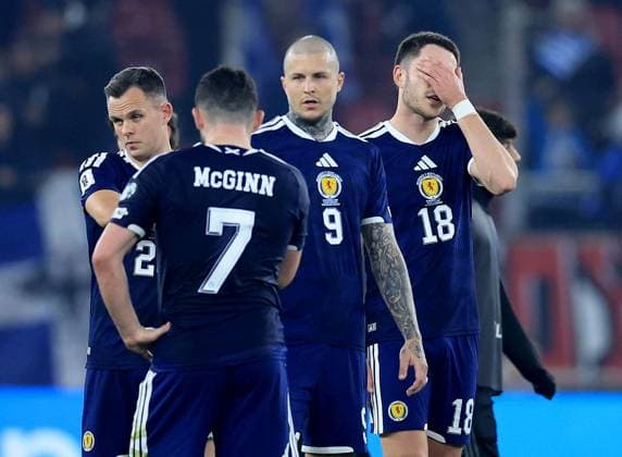 Scotland reacts after their side s defeat Greece v Scotland, FIFA 2026 World Cup Qualifying, Group C, Football, Georgios Karaiskakis Stadium, Athens, Greece - 15 Nov 2025Athens Georgios Karaiskakis Stadium Greece EDITORIAL USE ONLY No use with unauthorised audio, video, data, fixture lists, club league logos or live services. Online in-match use limited to 120 images, no video emulation. No use in betting, games or single club league player publications. Copyright: xGeorgexTewkesbury Shutterstockx 15786154ee
