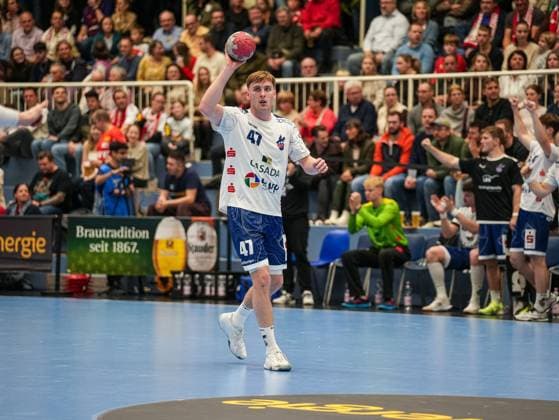 Dustin Kraus (1. VFL Potsdam, 47) TuSEM Essen vs. 1. VfL Potsdam, Handball, 2. Bundesliga, 11. Spieltag, Saison 2025 2026, 15.11.2025 TuSEM Essen vs. 1. VfL Potsdam, Handball, 2. Bundesliga, 11. Spieltag, Saison 2025 2026, 15.11.2025 Essen Copyright: xEibner-Pressefoto DamianxKruczynx EP_DKI