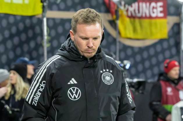 f.l.t.r.: Julian Nagelsmann (GER, Coach), after the interview, GER, Saxony, Leipzig, soccer, German national team, Nationalteam final group match against Slovakia, DFB Team, Qualification for the 2026 World Cup, RB Arena, 17.11.2025, DFB DFL REGULATIONS PROHIBIT ANY USE OF PHOTOGRAPHS AS IMAGE SEQUENCES AND OR QUASI-VIDEO, Copyright: HMBxMedia UwexKoch