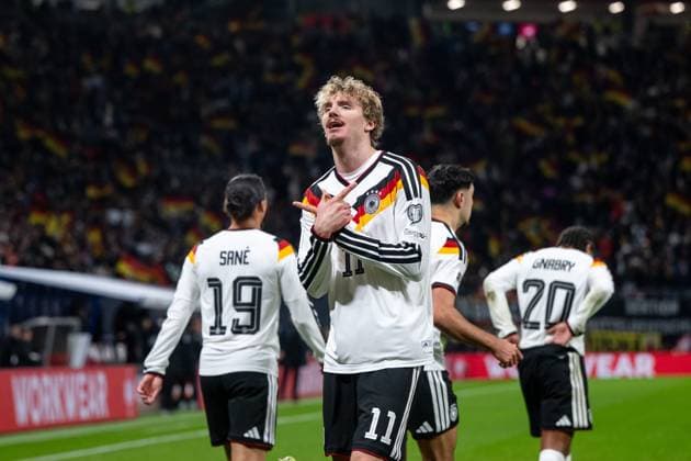 Nick Woltemade (Deutschland, 11) jubelt ueber das Tor zum 1:0, GER, Deutschland vs Slowakei, Fussball, Herren, WM-Qualifikation Europa, 6. Spieltag, Spielzeit 2025 2026, 17.11.2025 GER, Deutschland vs Slowakei, Fussball, Herren, WM-Qualifikation Europa, 6. Spieltag, Spielzeit 2025 2026, 17.11.2025 Leipzig Copyright: xEibner-Pressefoto Memmlerx EP_MMR