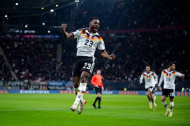 Ridle Baku (Deutschland, 23) jubelt ueber das Tor zum 5:0, GER, Deutschland vs Slowakei, Fussball, Herren, WM-Qualifikation Europa, 6. Spieltag, Spielzeit 2025 2026, 17.11.2025 GER, Deutschland vs Slowakei, Fussball, Herren, WM-Qualifikation Europa, 6. Spieltag, Spielzeit 2025 2026, 17.11.2025 Leipzig Copyright: xEibner-Pressefoto Memmlerx EP_MMR