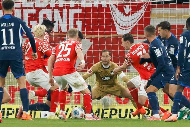 1:1 Tor fuer 1.FSV Mainz durch Danny da Costa (1.FSV Mainz, 21) , Deutschland, Fussball, 1. Bundesliga, 11.Spieltag, 2025 2026, 1.FSV Mainz vs. TSG 1899 Hoffenheim, 21.11.2025, Mewa Arena, Mainz, Deutschland Mainz Mewa Arena Rheinland-Pfalz Deutschland Copyright: xGrantxHubbsx