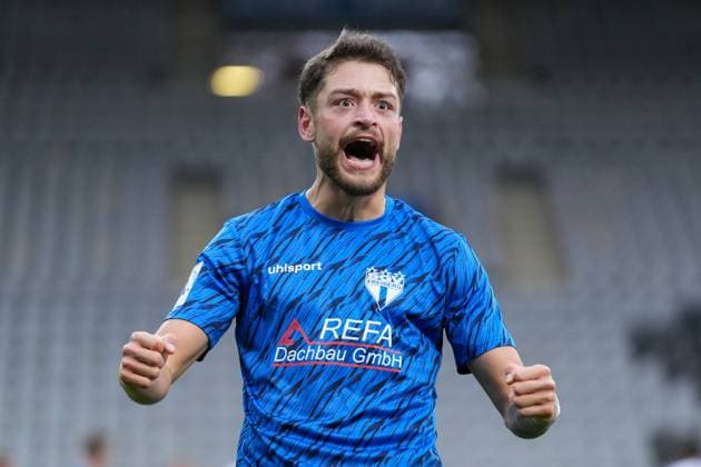 Leon Petö (SGV Freiberg, 07) Torjubel, Emotionen, Torschuss, Abschluss, Torerfolg, Treffer , Deutschland, Fussball, Regionalliga Südwest, 18.Spieltag, 2025 2026, SC Freiburg II vs. SGV Freiberg, 23.11.2025, Dreisamstadion, Freiburg, Deutschland DFB REGULATIONS PROHIBIT ANY USE OF PHOTOGRAPHS AS IMAGE SEQUENCES AND OR QUASI-VIDEO. Freiburg Dreisamstadion Baden-Wuerttemberg Deutschland Copyright: xArnexAmbergx