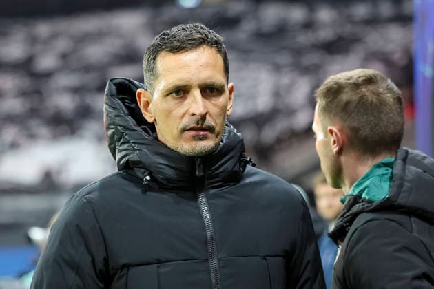 Dino Toppmöller, Toppmoller (Eintracht Frankfurt, Trainer) , Deutschland, Fussball, UEFA Champions League, 5. Spieltag, 2025 2026, Eintracht Frankfurt vs. Atalanta Bergamo, 26.11.2025, Deutsche-Bank-Park, Frankfurt am Main, Deutschland Frankfurt am Main Deutsche-Bank-Park Hessen Deutschland Copyright: xGrantxHubbsx