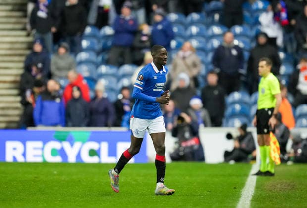 Mohamed Diomande of Rangers sent off by Referee Allard Lindhout for a second yellow card offence. Rangers v Braga, UEFA Europa League, Group Stage, Football, Ibrox Stadium, Glasgow, Scotland, UK - 27 Nov 2025Glasgow Ibrox Scotland United Kingdom EDITORIAL USE ONLY No use with unauthorised audio, video, data, fixture lists, club league logos or live services. Online in-match use limited to 120 images, no video emulation. No use in betting, games or single club league player publications. Copyright: xStuartxWallace Shutterstockx 15928082as