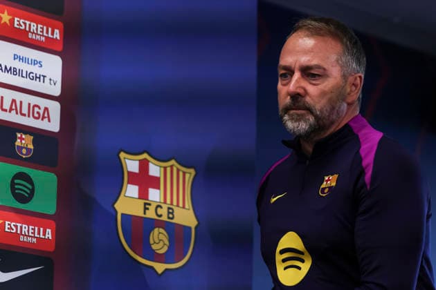 November 28, 2025, Sant Joan Despi, Barcelona, SPAIN: Hansi Flick, head coach of FC Barcelona, Barca attends his press conference, PK, Pressekonferenz during the training day of FC Barcelona ahead the Spanish League, La Liga EA Sports, football match against Deportivo Alaves at Ciudad Esportiva Joan Gamper on November 28, 2025 in Sant Joan Despi, Barcelona, Spain. Sant Joan Despi SPAIN - ZUMAa181 20251128_zaa_a181_049 Copyright: xJavierxBorregox