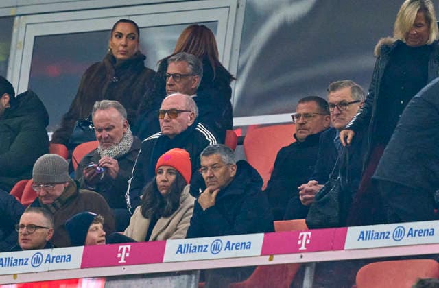 Karl-Heinz Rummenigge (Mitglied Aufsichtsrat FCB AG) Uli Hoeness (former FCB President ), Ehrenpräsident, Max Eberl, Sporting director of FC Bayern München, Sportvorstand und Manager FC Bayern, Jan-Christian Dreesen , CEO Vorstandsvorsitzender FCB Herbert Hainer, FCB president and Ex CEO Adidas in the match FC BAYERN MÜNCHEN - FC ST. PAULI 3-1 on November 29, 2025 at Allianz Arena München, Germany. Season 2026 2026, 1.Bundesliga, FCB, matchday 12,