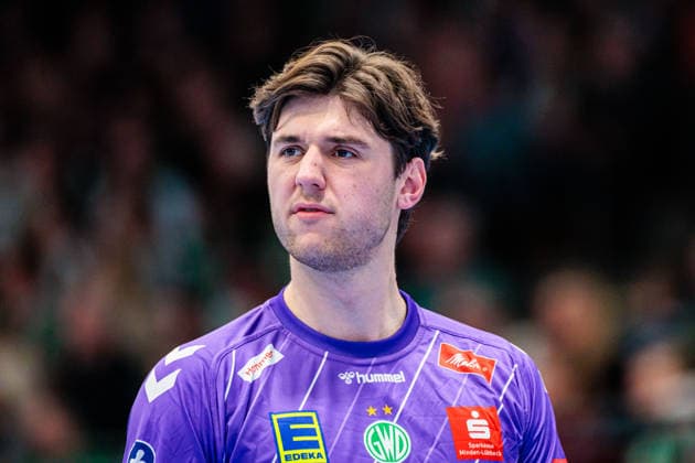 Keno Danzenbaecher (GWD Minden, 72) GER, GWD Minden vs. SC Magdeburg, Handball, 1. Bundesliga, 14. Spieltag, Spielzeit 2025 2026, 29.11.2025 GER, GWD Minden vs. SC Magdeburg, Handball, 1. Bundesliga, 14. Spieltag, Spielzeit 2025 2026, 29.11.2025 Luebbecke Copyright: xEibner-Pressefoto JanxRollingerx EP_JSK